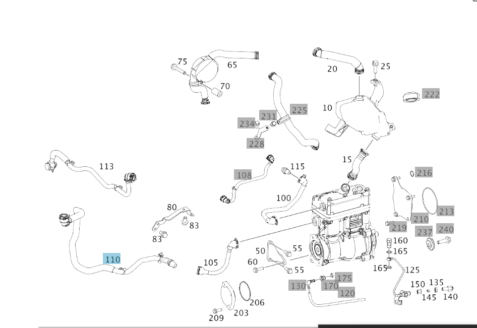疾驰OM936发念头冷却液管路A9362035402